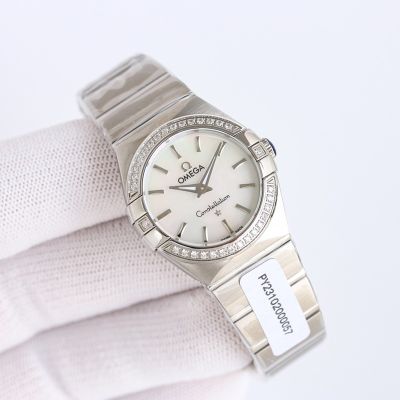 Omega Constellation 27MM Cal1376 Quartz Movement Stainless Steel Lady Silver Bezel Watch